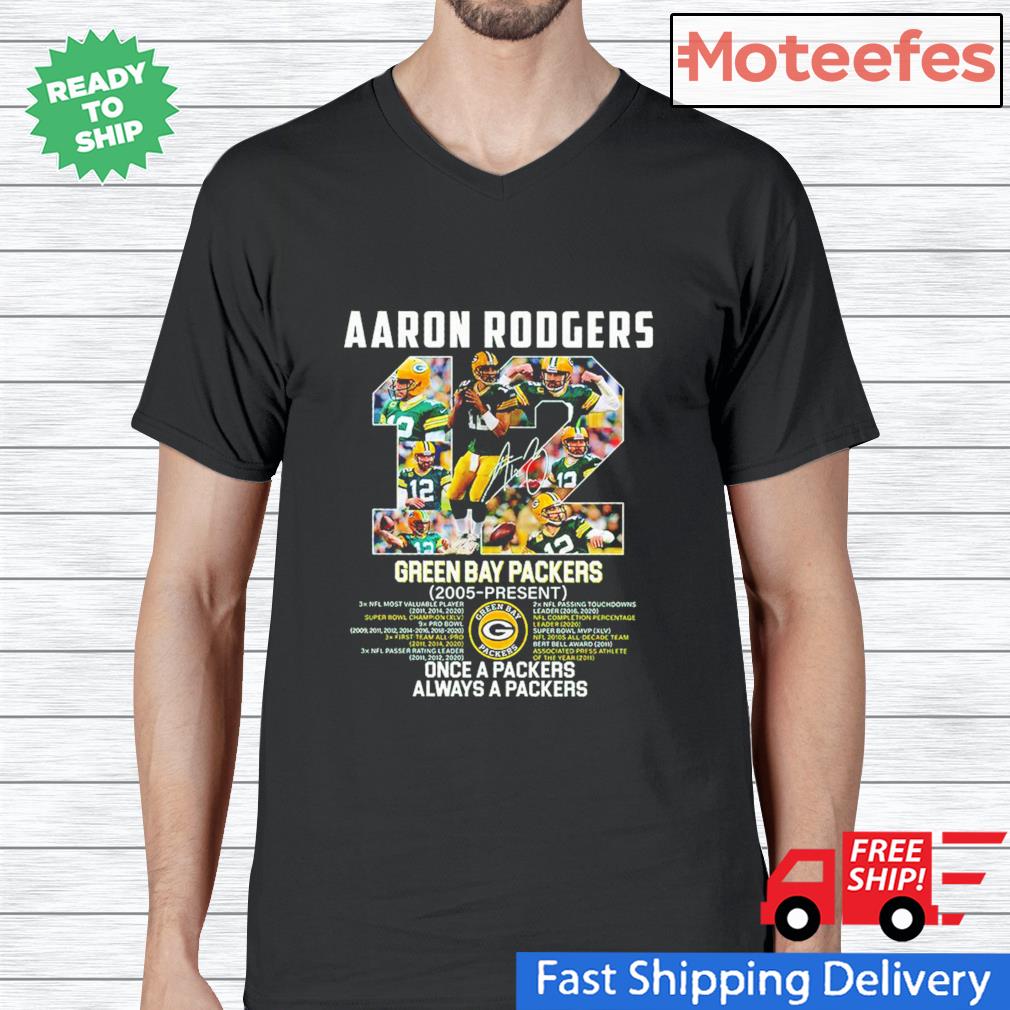 Aaron Rodgers Green Bay Packers Large Tee Shirt Jersey #12