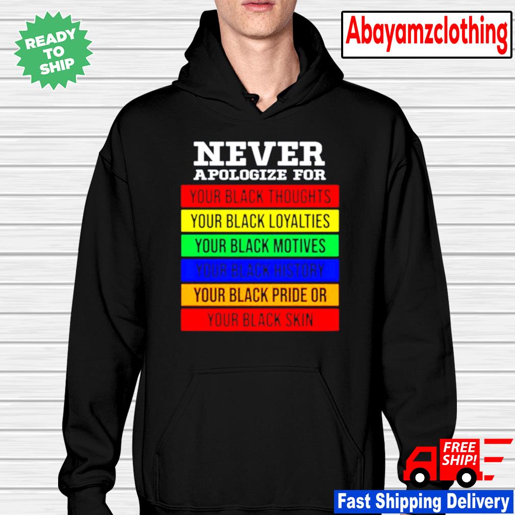 Never Apologize for Your Black Thoughts Unisex Pullover Hoodie 