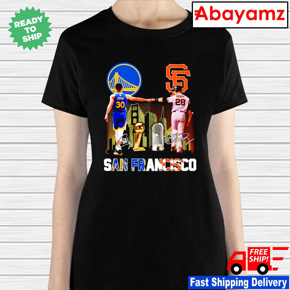 Golden State Warriors Stephen Curry and Buster Posey San Francisco Giants  signatures shirt, hoodie, sweater, long sleeve and tank top
