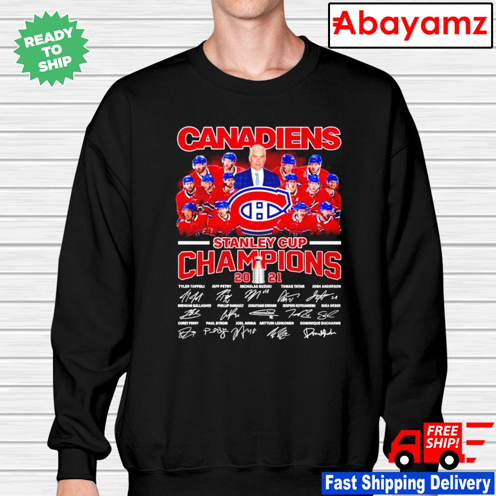 Montreal Canadiens Stanley Cup Champions 2021 Signatures Shirt Hoodie Sweater Long Sleeve And Tank Top