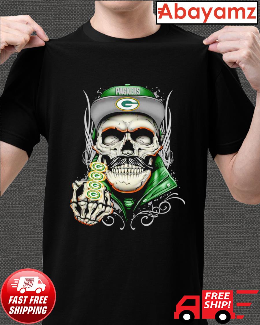 Skull Green Bay Packers middle finger shirt, hoodie, sweater, long sleeve  and tank top