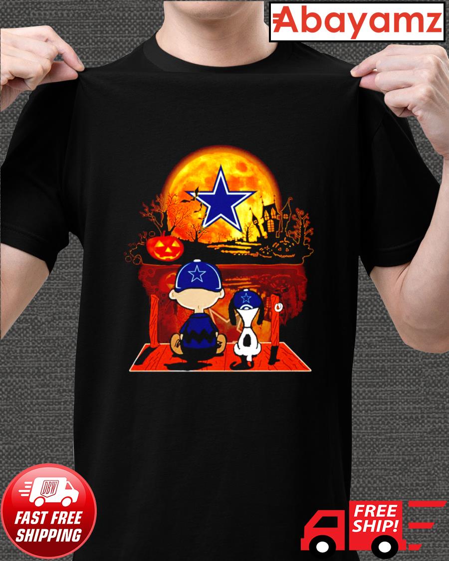 Charlie Brown and Snoopy watching Dallas Cowboys Halloween shirt