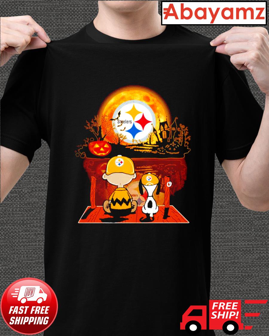 Charlie Brown And Snoopy Watching Pittsburgh Steelers Halloween