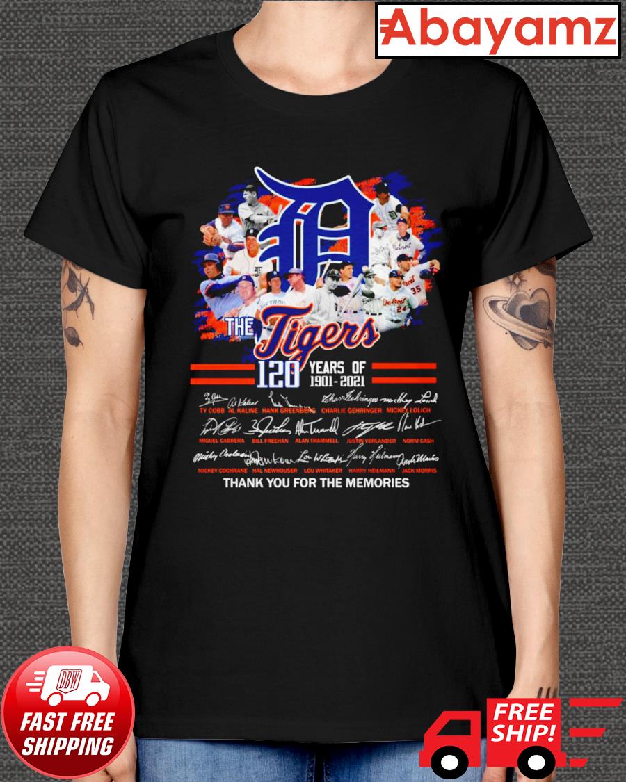 120 Years Of Detroit Tigers Signatures Thank You For The Memories shirt