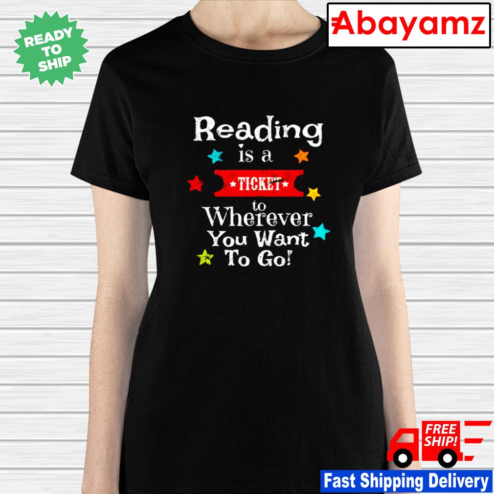 Memorable Gift Sweatshirt for Book Lovers FMER Reading is Ticket to Wherever You Want to Go