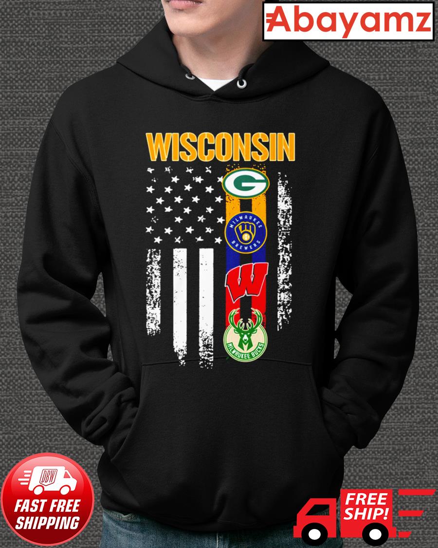 Official Wisconsin Badgers Green Bay Packers Milwaukee Brewers And  Milwaukee Bucks Unisex T t-shirt, hoodie, longsleeve, sweater