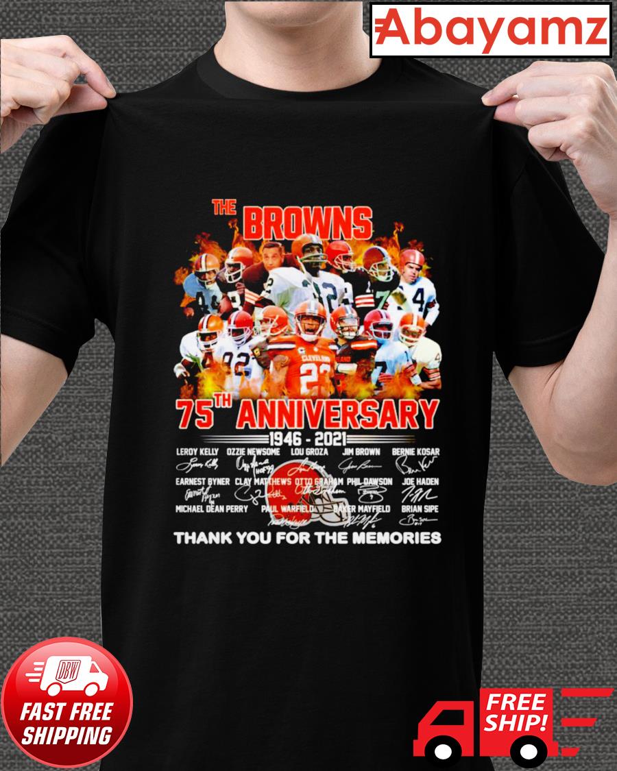 The Cleveland Browns 75th anniversary 1946-2021 signatures shirt