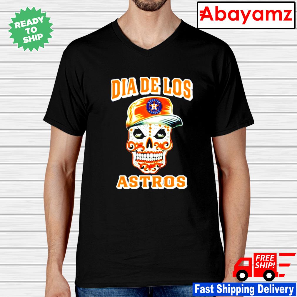 Houston Astros Skull T-shirt Astros Day of the Dead Tshirt 