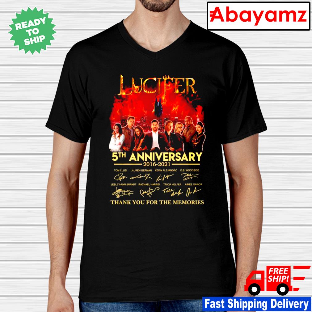 Lucifer 5th Anniversary 16 21 Thank You For The Memories Signatures Shirt Sweater Hoodie Sweater Long Sleeve And Tank Top