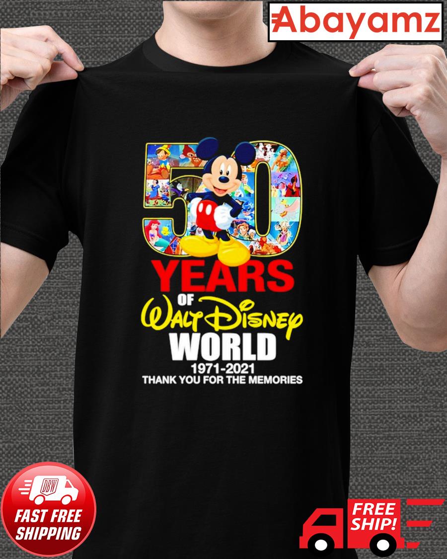 Mickey Mouse 50 Years Of Walt Disney World 1971 21 Thank You For The Memories Shirt Hoodie Sweater Long Sleeve And Tank Top