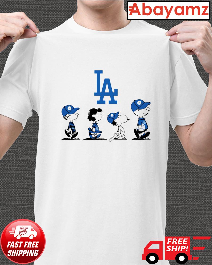 Snoopy and Charlie Brown Los Angeles Dodgers happy Halloween shirt