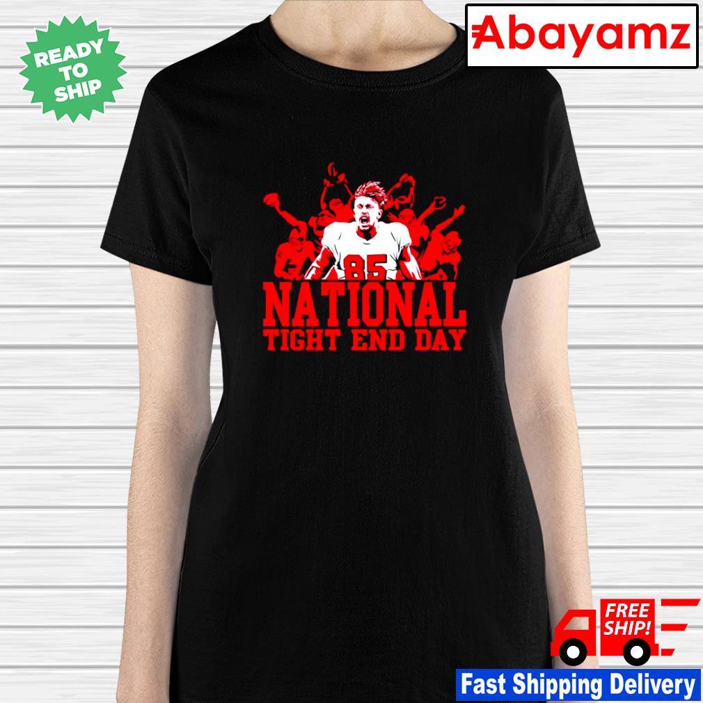 George Kittle National Tight End Day Women's V-Neck T-Shirt