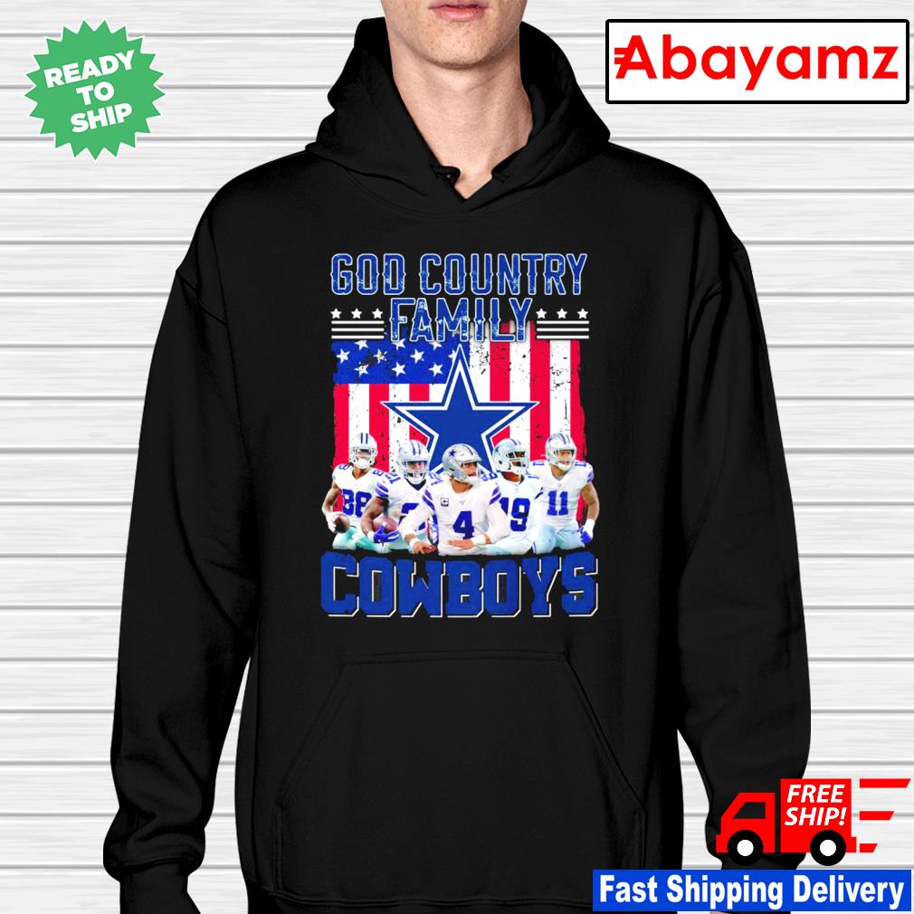 Dallas Cowboys Football God Country Family American Flag Shirt