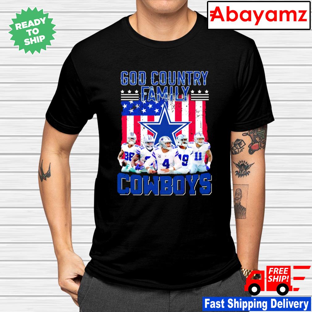 Dallas Cowboys Football God Country Family American Flag Shirt