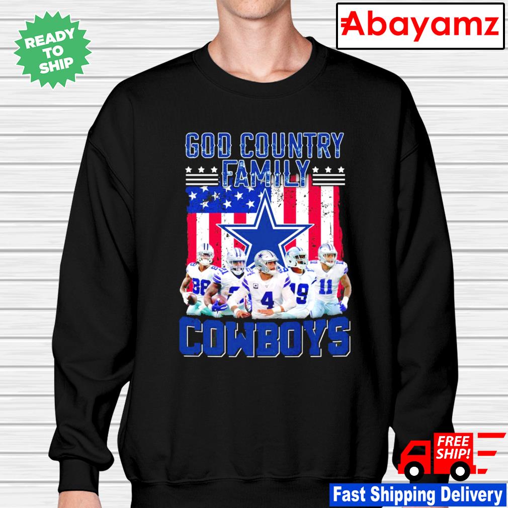 Dallas Cowboys Football God Country Family American Flag Shirt