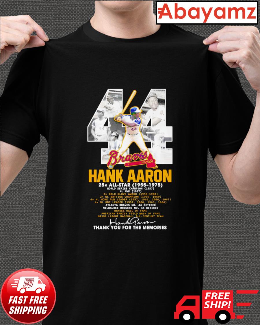 44 Hank Aaron signature shirt, hoodie, sweater, long sleeve and tank top