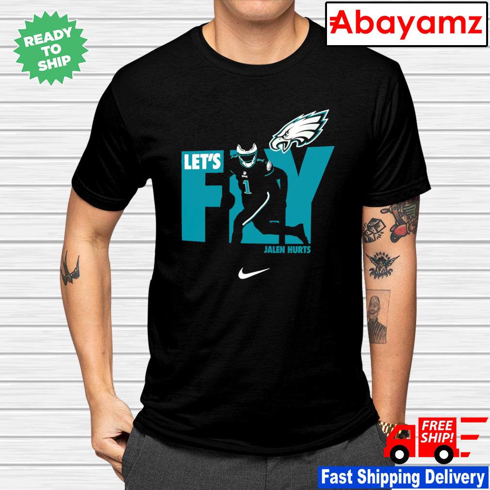 JALEN HURTS PHILADELPHIA EAGLES T-SHIRT. FLY EAGLES FLY T-SHIRT.