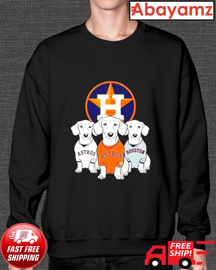 Houston Astros Baseball Logo and Dog Dachshund shirt and ladies tee