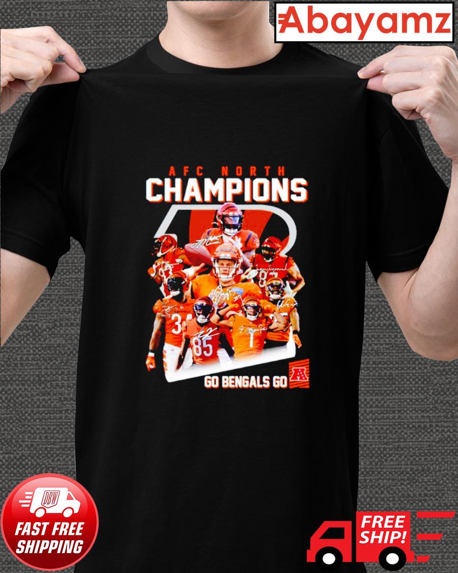 Cincinnati Bengals Go Bengals Go AFC North Champions 2022 Signatures Shirt,  hoodie, sweater, long sleeve and tank top