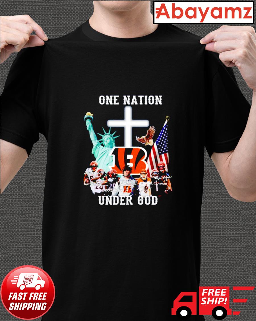 Cincinnati Bengals one nation under God signatures shirt, hoodie