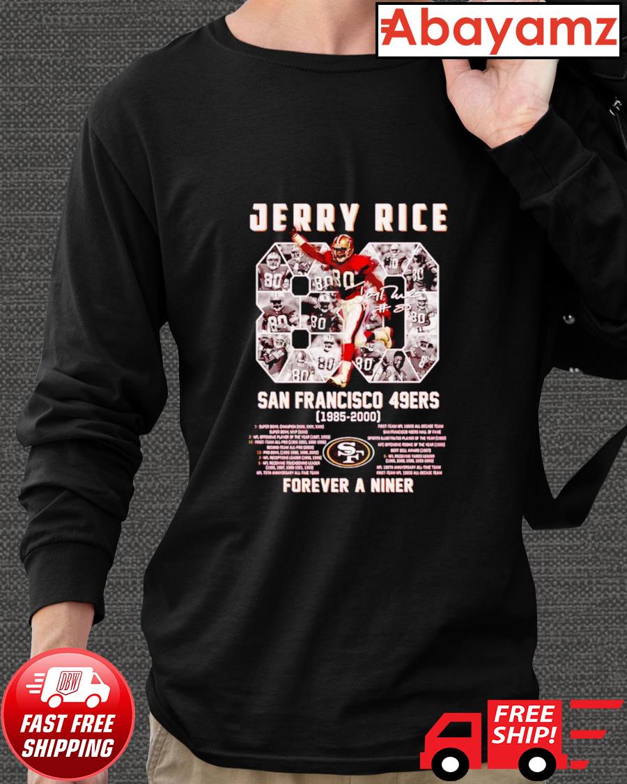 Jerry Rice San Francisco 49ers 1985-2000 Forever A Niner Red T-Shirt