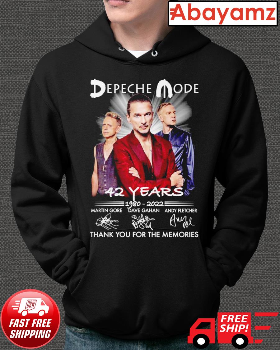 Depeche Mode 42 years 1980 2022 signatures thank you for the memories  shirt, hoodie, sweater, long sleeve and tank top
