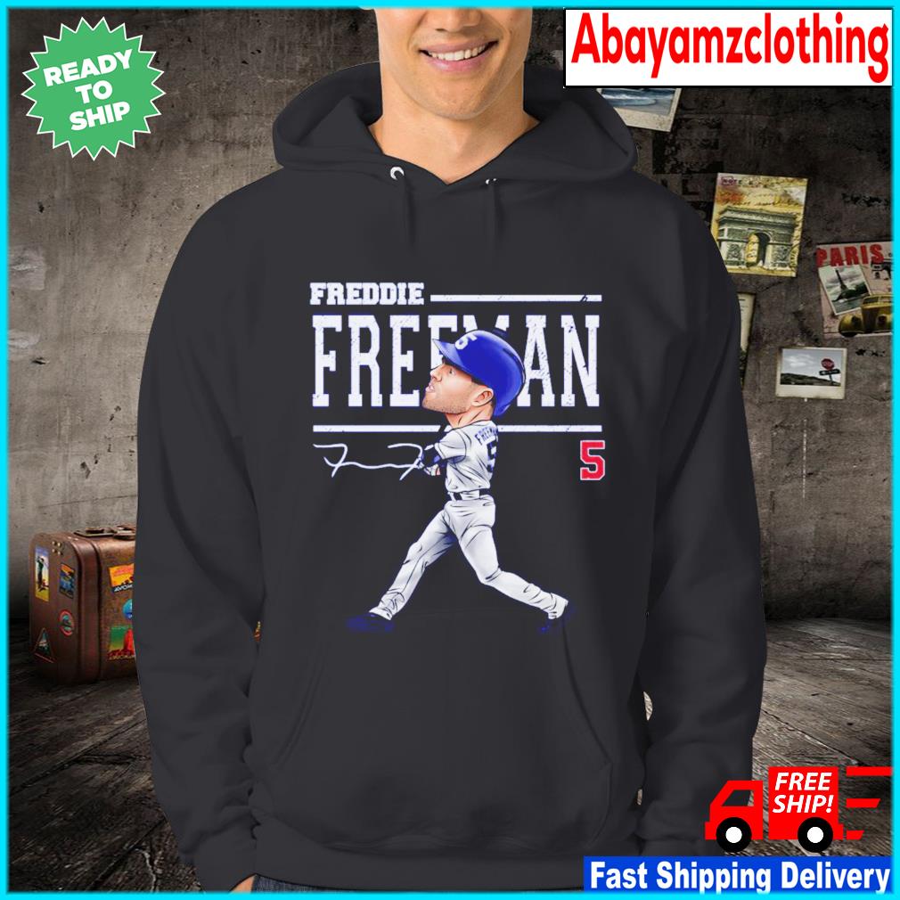 Freddie Freeman Los Angeles D Cartoon WHT