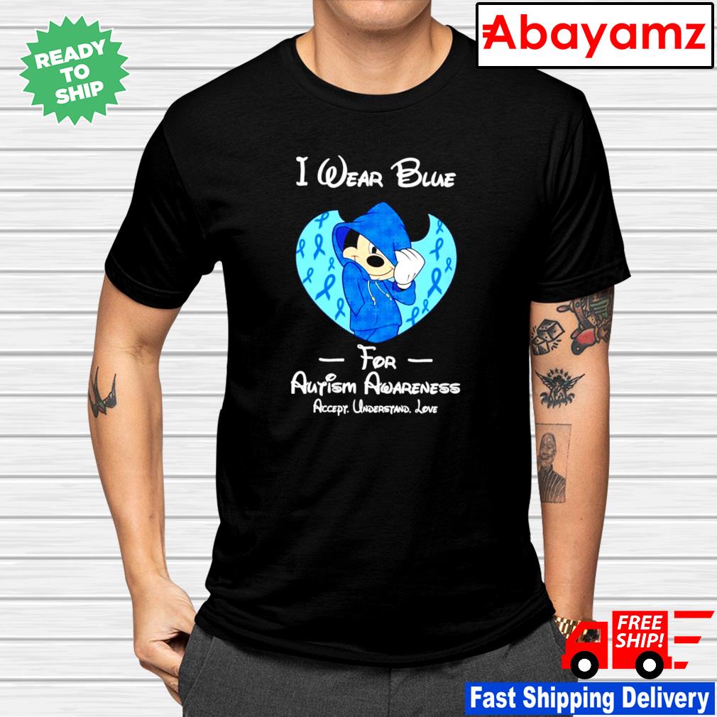 Top mickey mouse I waer blue for Autism awareness accept