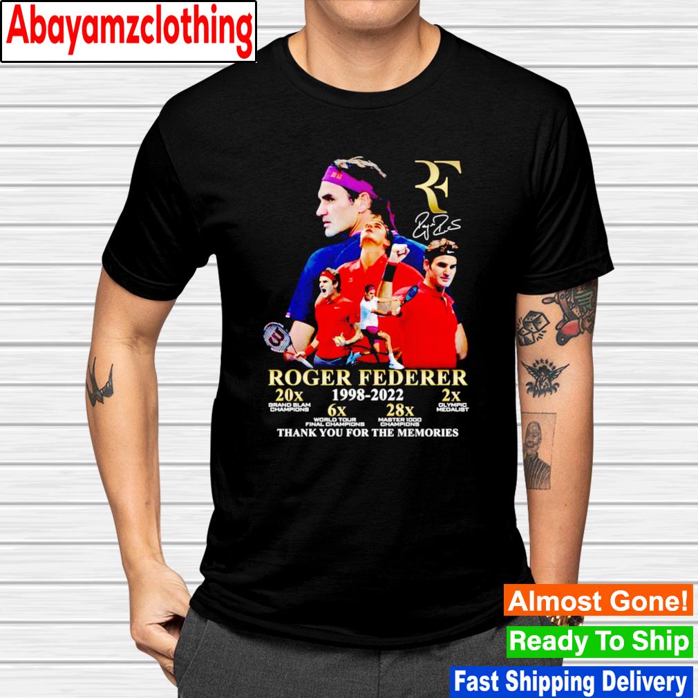 Roger Federer 1998-2022 thank you for the memories signature shirt
