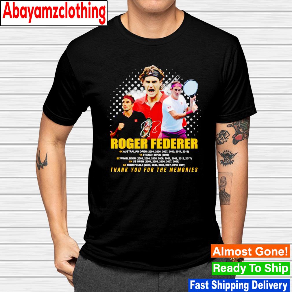 Roger Federer thank you for the memories signature shirt