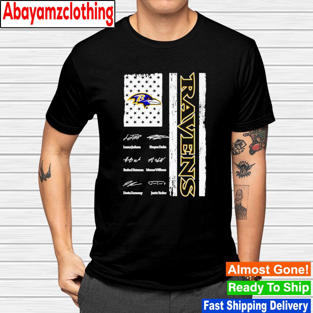 Baltimore Ravens name flag signatures shirt
