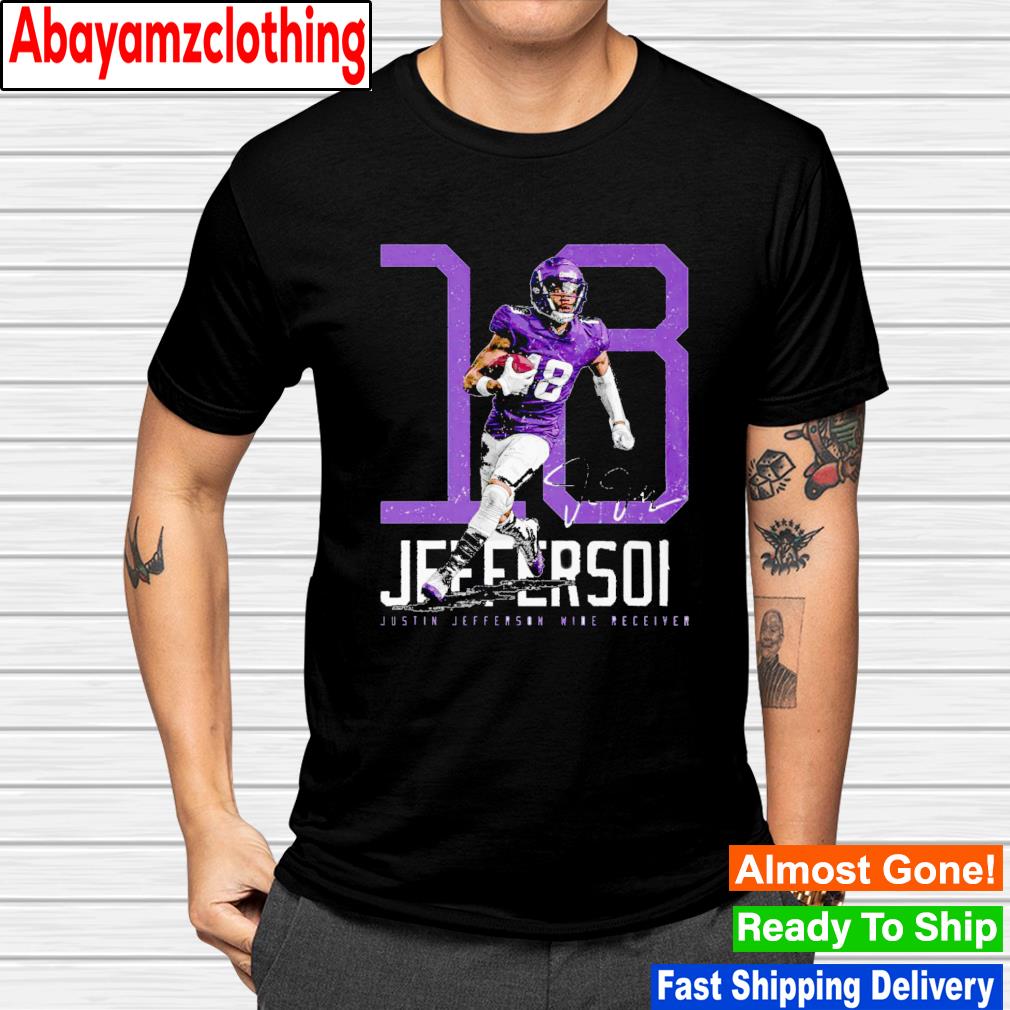 Justin Jefferson Minnesota Vikings bold number signature shirt