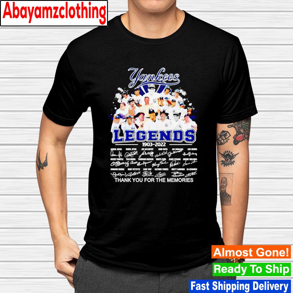 New York Yankess Legends 1903-2022 thank you for the memories signatures shirt