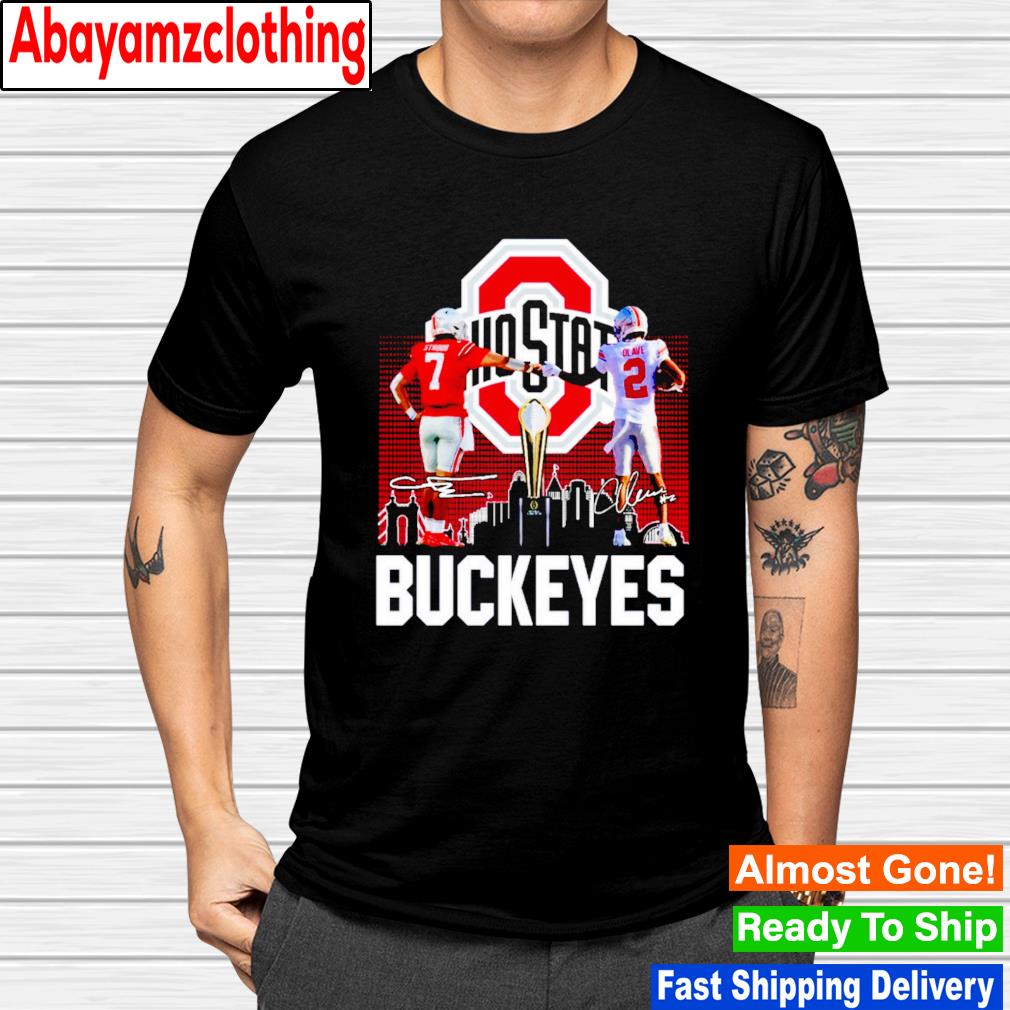 Ohio State Buckeyes stroud and Olave signatures shirt