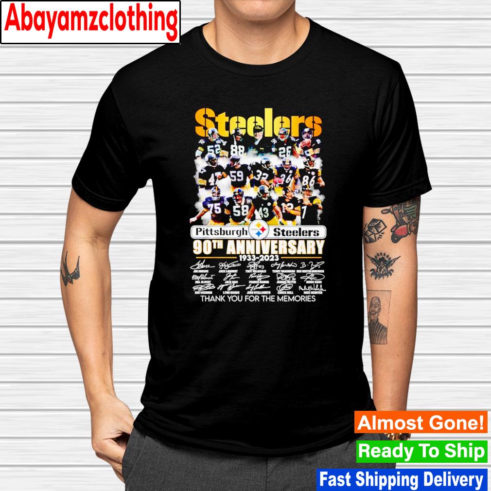 Pittsburgh Steelers 90th Anniversary 1933 – 2023 thank you for the memories signature shirt