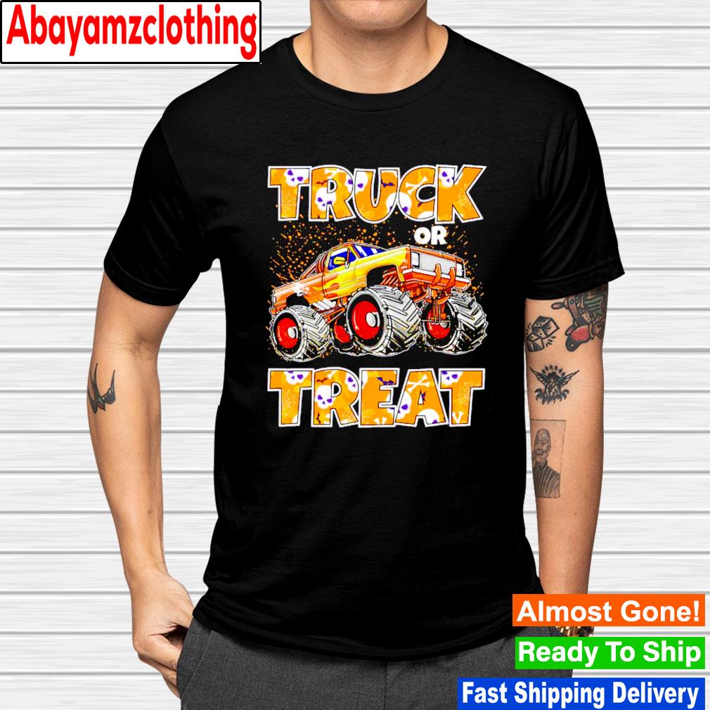 Toddlers monster truck or treat Halloween shirt