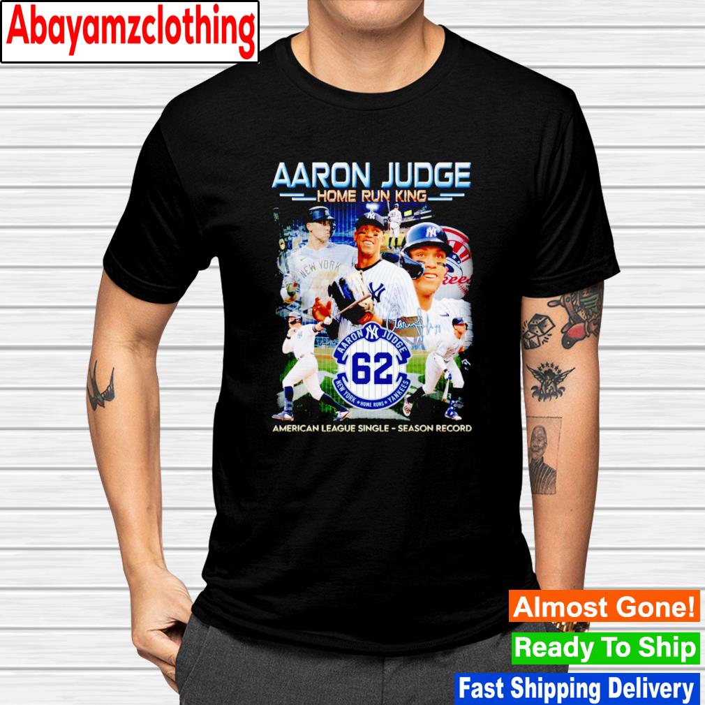 Aaron Judge home run king American league single season record signature shirt