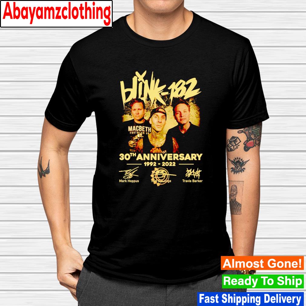 Blink-182 30th anniversary 1992-2022 signatures shirt