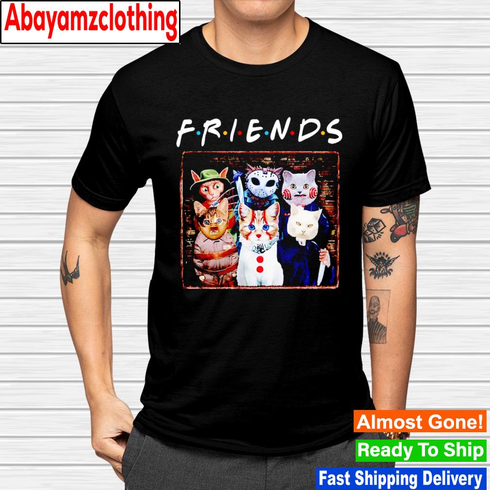 Friends cat in horror movies characters shirt