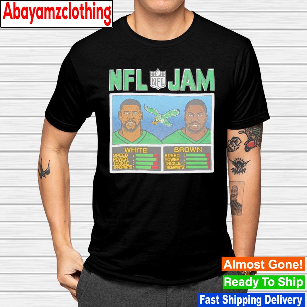 NFL Jam Eagles White and Brown shirt