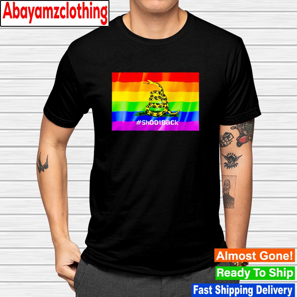 Shootback rainbow gay pride gun rights shirt