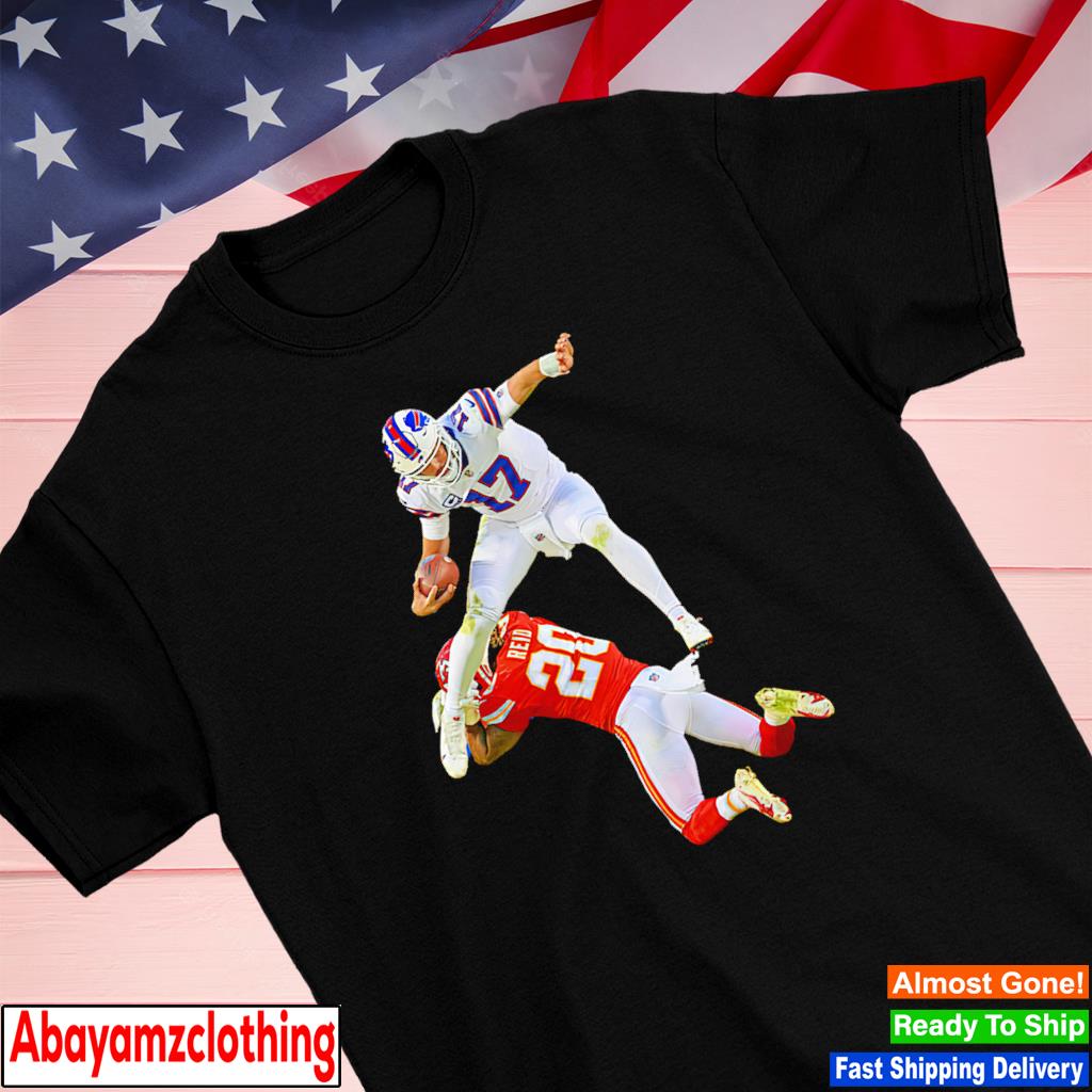 Josh Allen jumping over Justin Reid Josh Allen jumping over things shirt