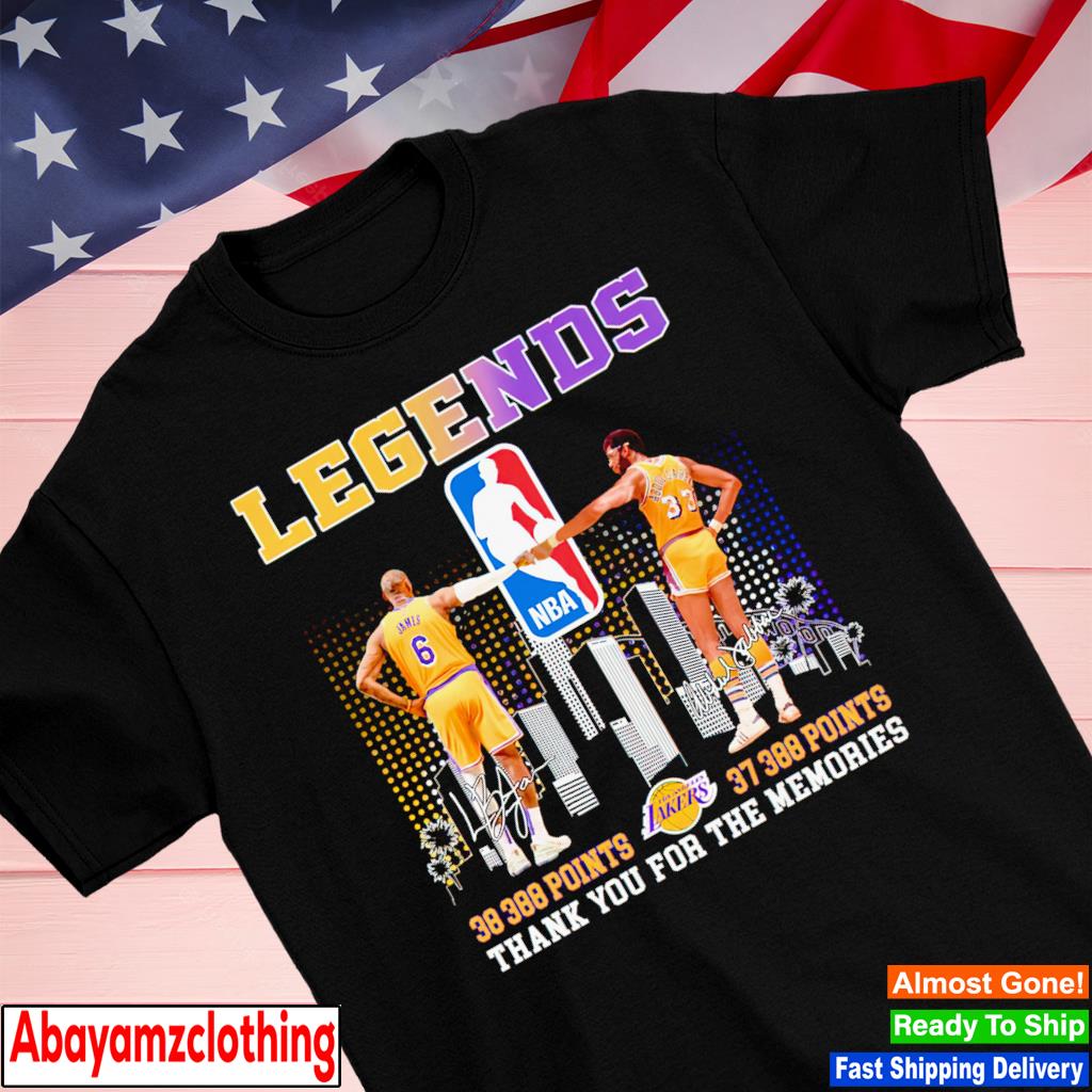 Legends James and Abdul Jabbar Thank You For The Memories shirt