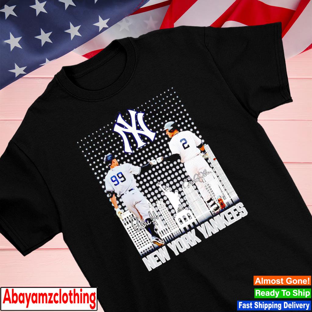 Derek Jeter and Aaron Judge New York Yankees city skyline T-shirt, hoodie,  sweater, long sleeve and tank top