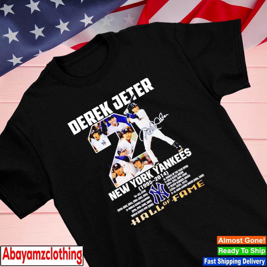 No. 2 Derek Jeter New York Yankees Hall Of Fame 1995 2014 T-shirt