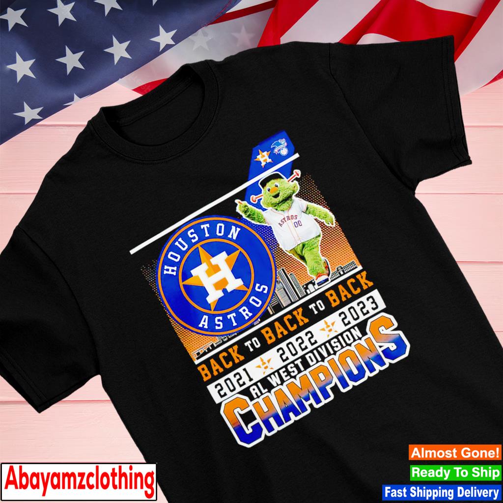 Houston Astros Mascot Back To Back To Back Al West Division Champions City  2023 shirt, hoodie, sweater, long sleeve and tank top