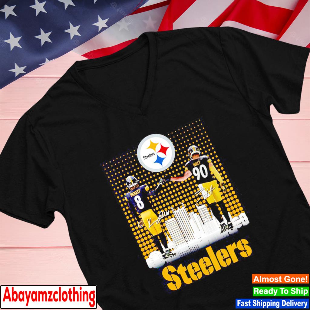 T.J. Watt Pittsburgh Steelers Women's Black by Retro Tri-Blend V-Neck T- Shirt 